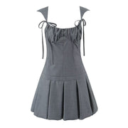 Slim Fit Pleated Mini Dress
