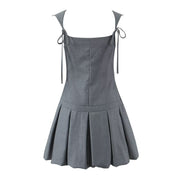 Slim Fit Pleated Mini Dress