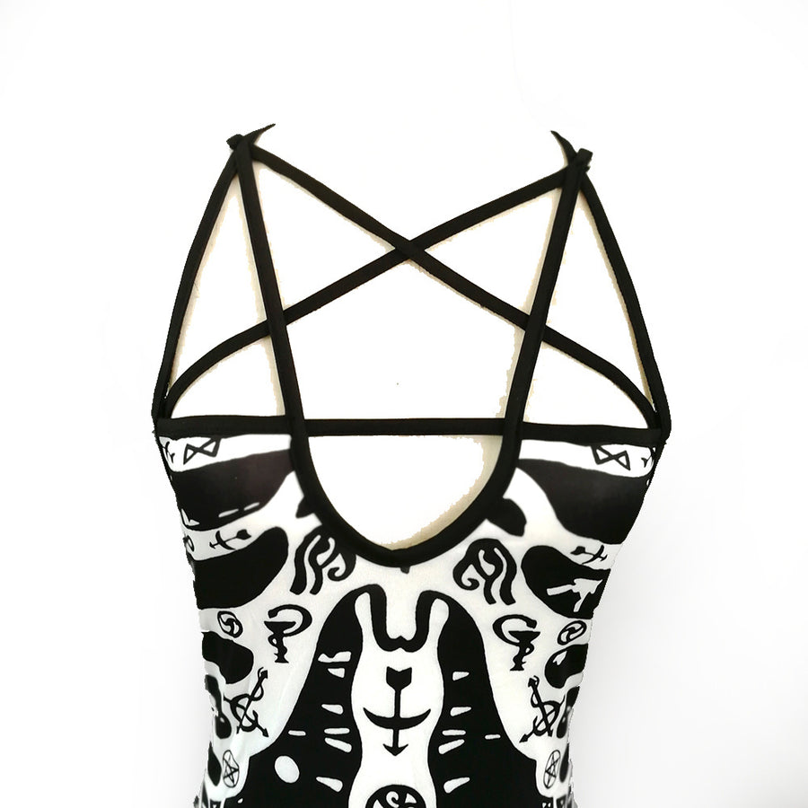 Skeleton + Pentagram Strap Dress