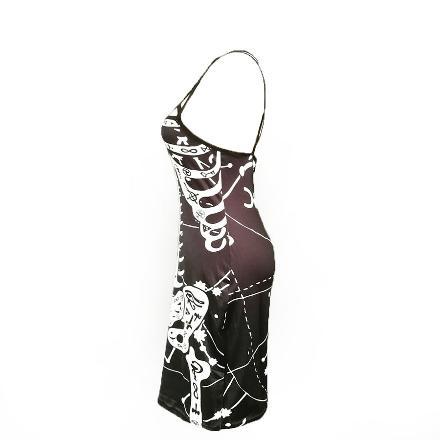 Skeleton + Pentagram Strap Dress