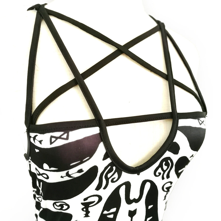 Skeleton + Pentagram Strap Dress