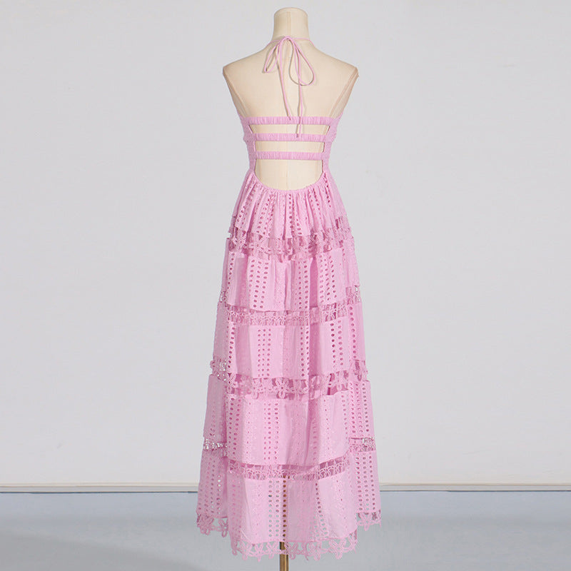 Embroidered Floral Lace Maxi Dress