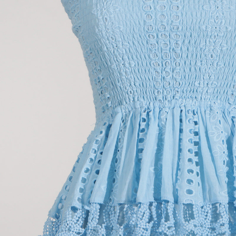 Embroidered Floral Lace Maxi Dress