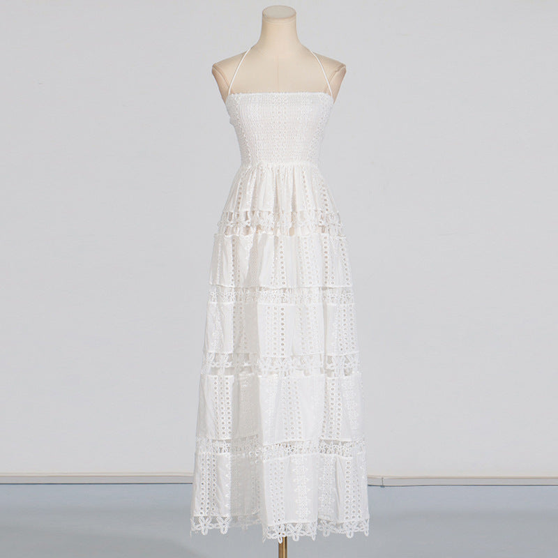 Embroidered Floral Lace Maxi Dress