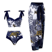 Three Piece Bikini + Skirt Set