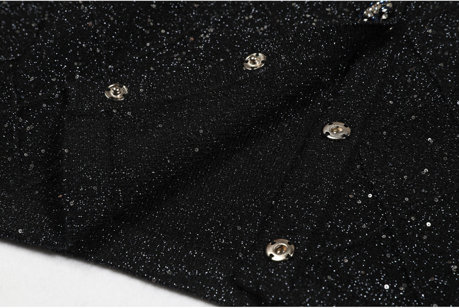Sequin Cardigan + Skirt Set
