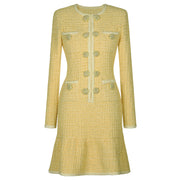 Tweed Knit Slim Fit Dress