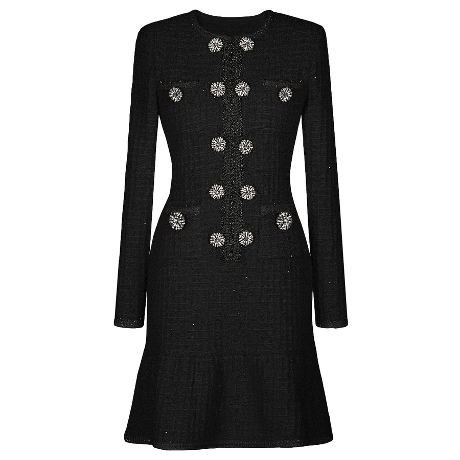 Tweed Knit Slim Fit Dress
