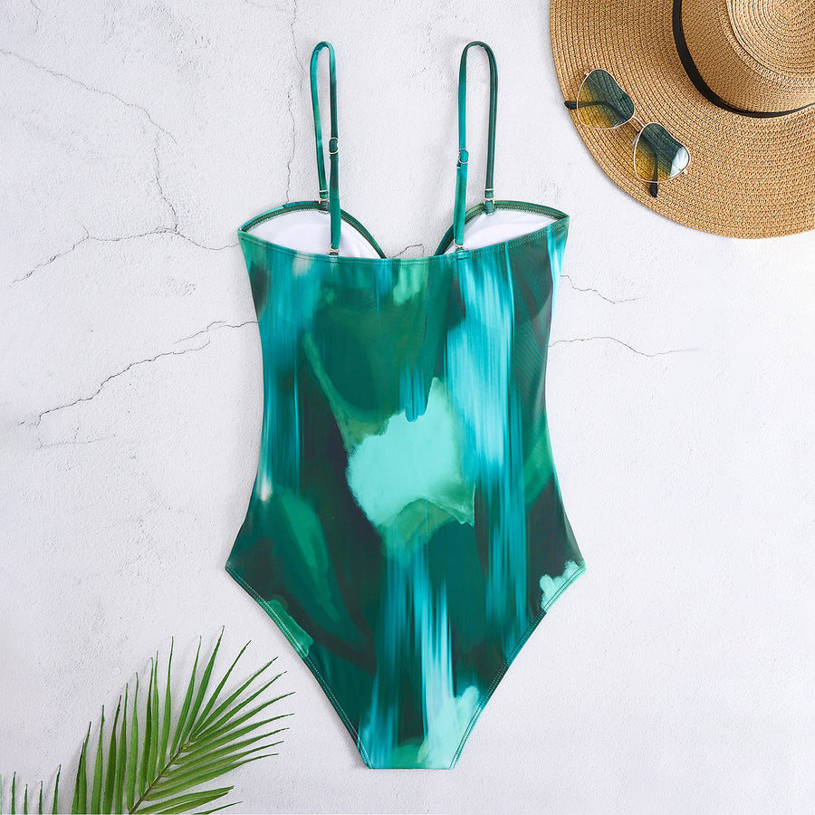 One Piece Swimsuit + Skirt Set
