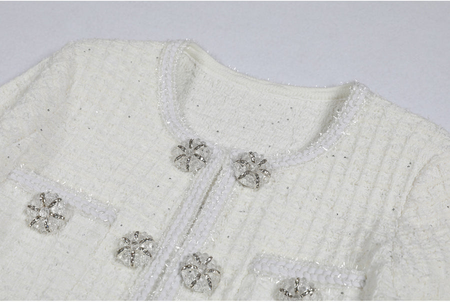 Tweed Knit Slim Fit Dress