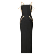 Industry Metal Chain Bandage Maxi Dress