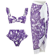 Three Piece Bikini + Skirt Set