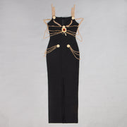 Industry Metal Chain Bandage Maxi Dress