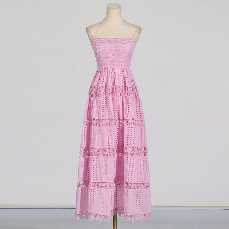 Embroidered Floral Lace Maxi Dress