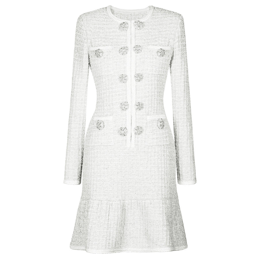 Tweed Knit Slim Fit Dress
