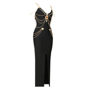 Industry Metal Chain Bandage Maxi Dress