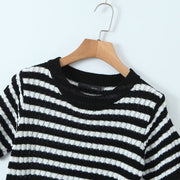 French Striped Crop Top