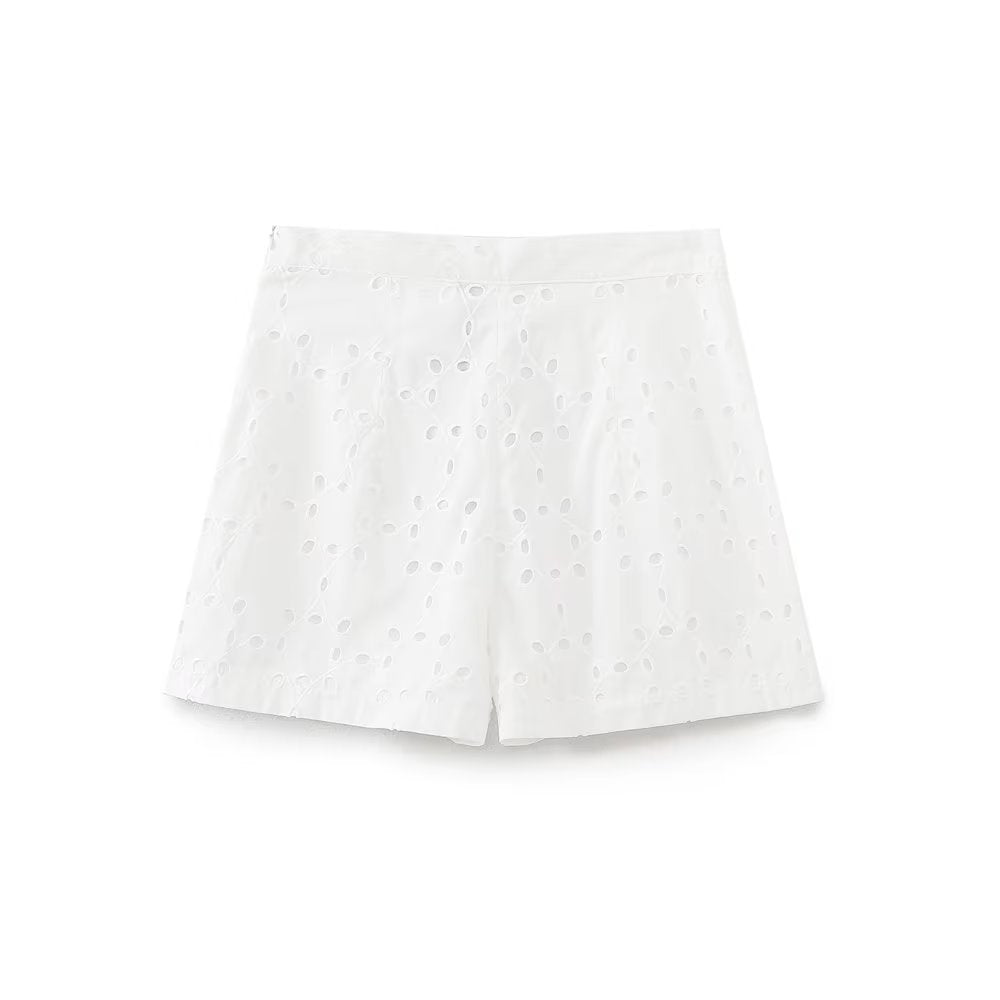 Anne High Waist Embroidered Shorts