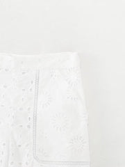 Anne High Waist Embroidered Shorts