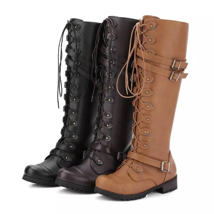 Lace Up Leather Boots