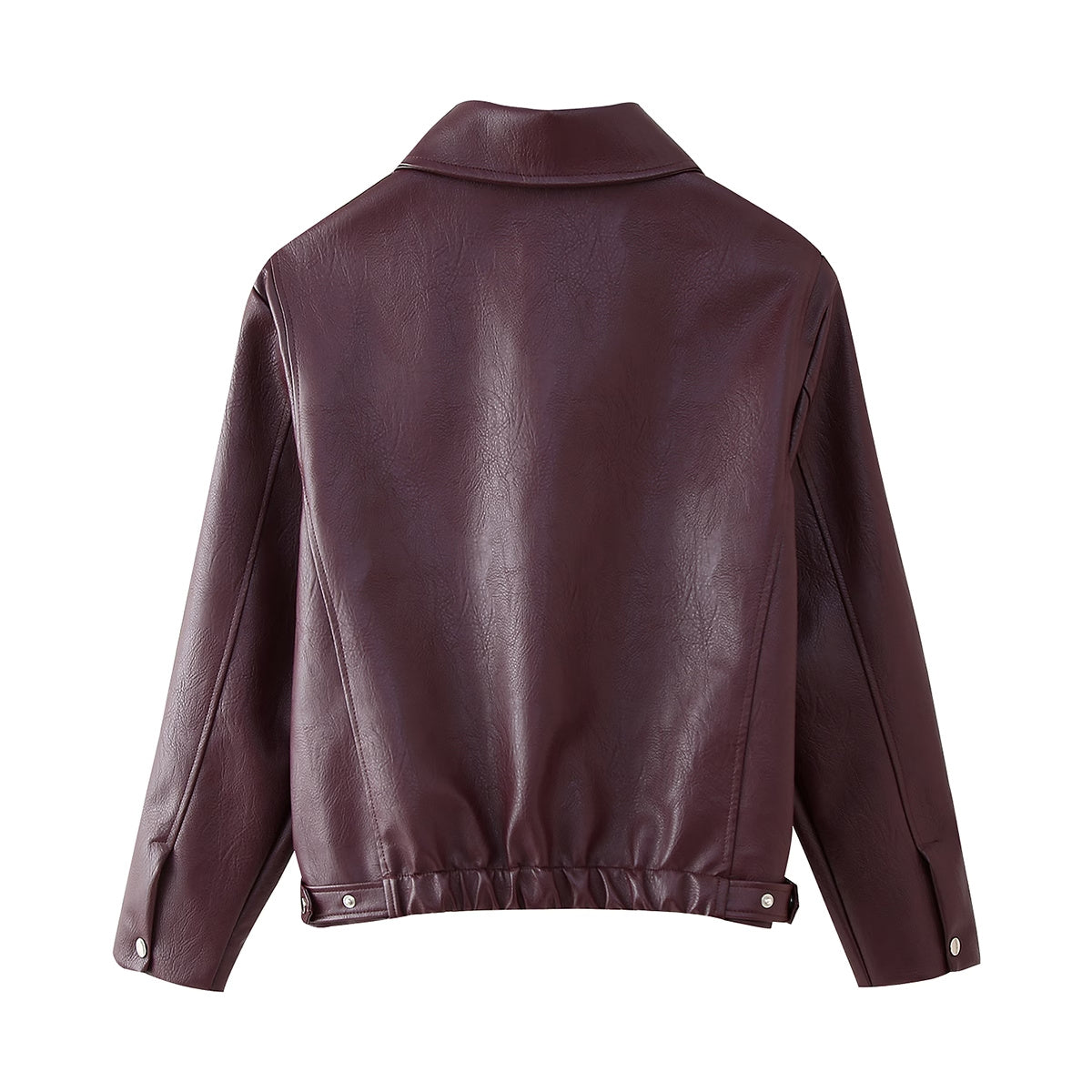 Wine Vegan Leather Jacket