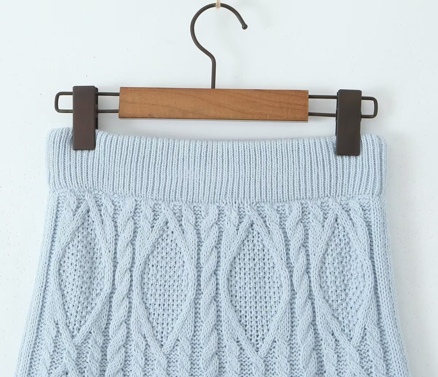 Cable Knit Sweater + Skirt Set