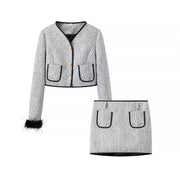 Valpovo Tweed Coat + Skirt Set