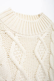 Cable Knit Open Back + Tie Sweater