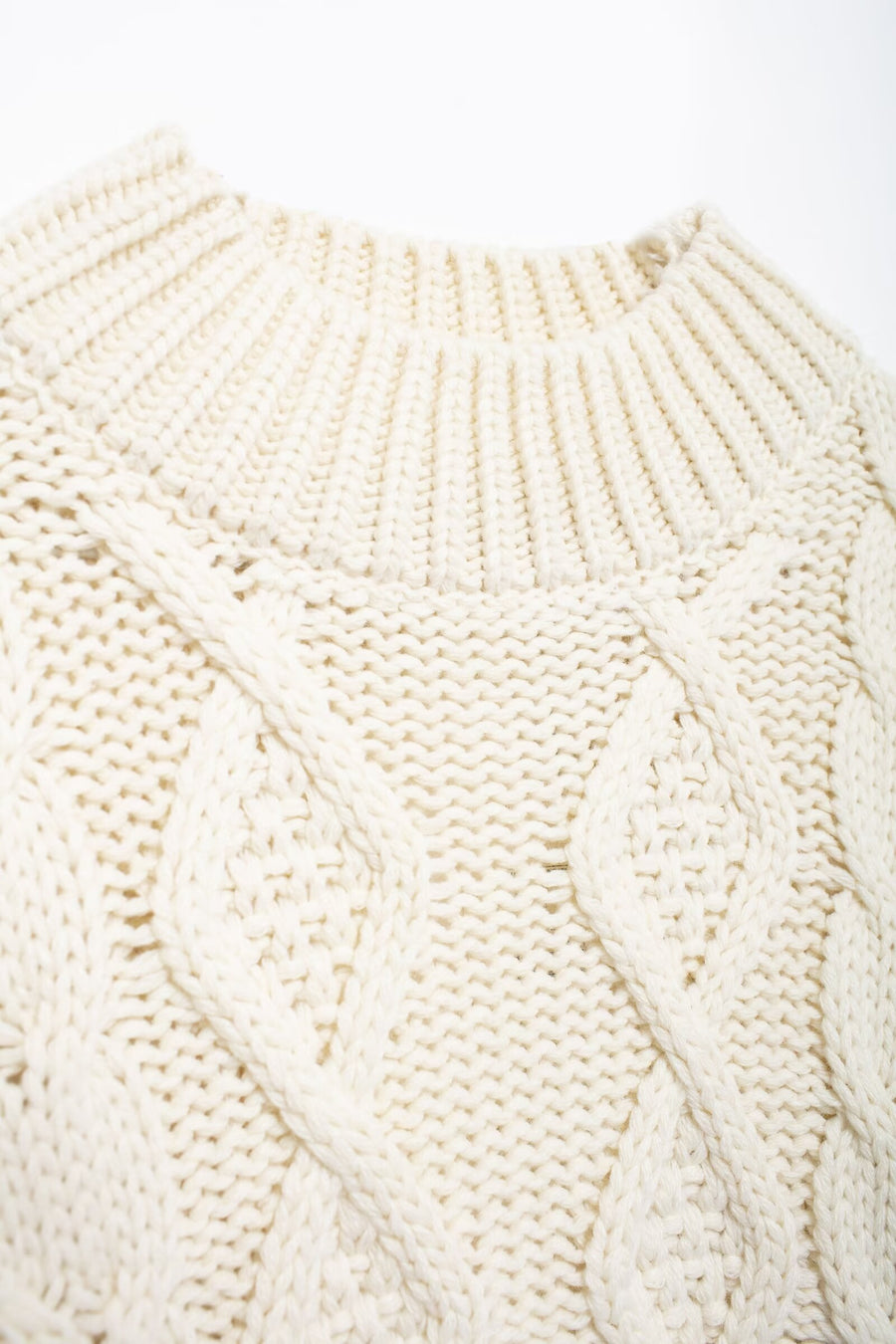 Cable Knit Open Back + Tie Sweater