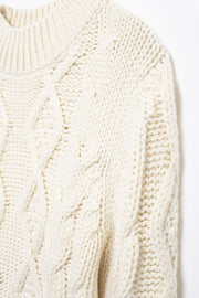 Cable Knit Open Back + Tie Sweater