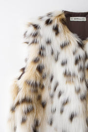 Snow Leopard Faux Fur Vest