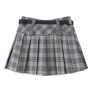 High Rise Plaid Skirt