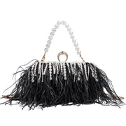 Feather + Pearl Clutch Bag