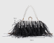 Feather + Pearl Clutch Bag