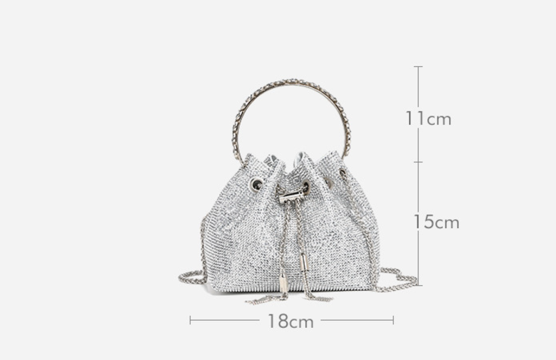 Ombre Rhinestone Embellished Bucket Bag