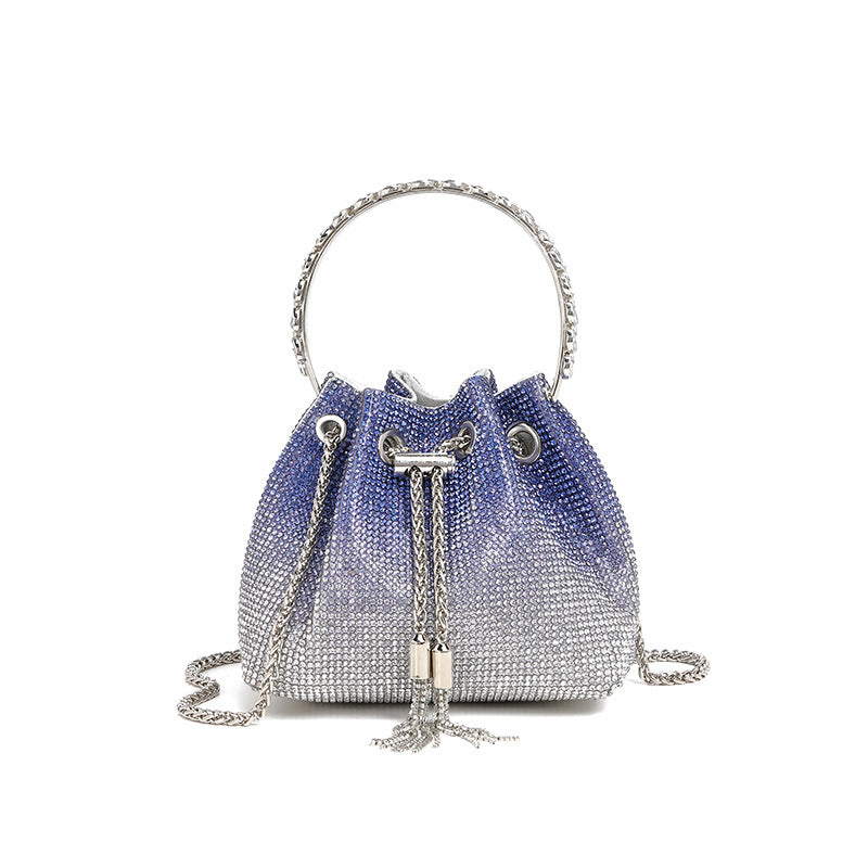 Ombre Rhinestone Embellished Bucket Bag