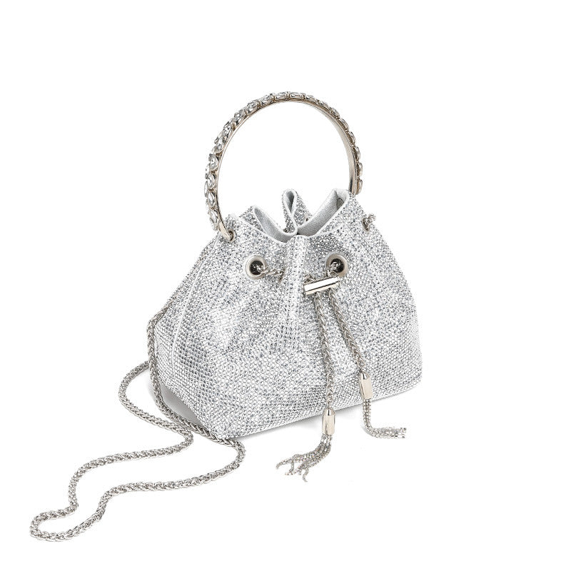 Ombre Rhinestone Embellished Bucket Bag