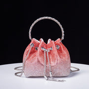 Ombre Rhinestone Embellished Bucket Bag