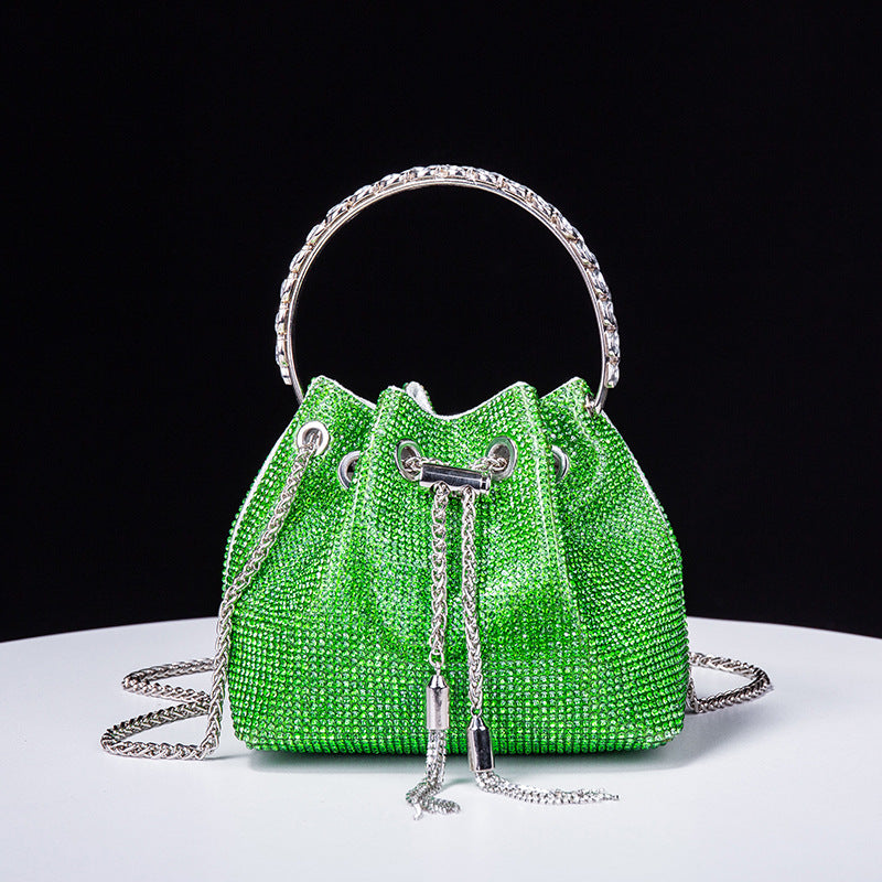 Ombre Rhinestone Embellished Bucket Bag