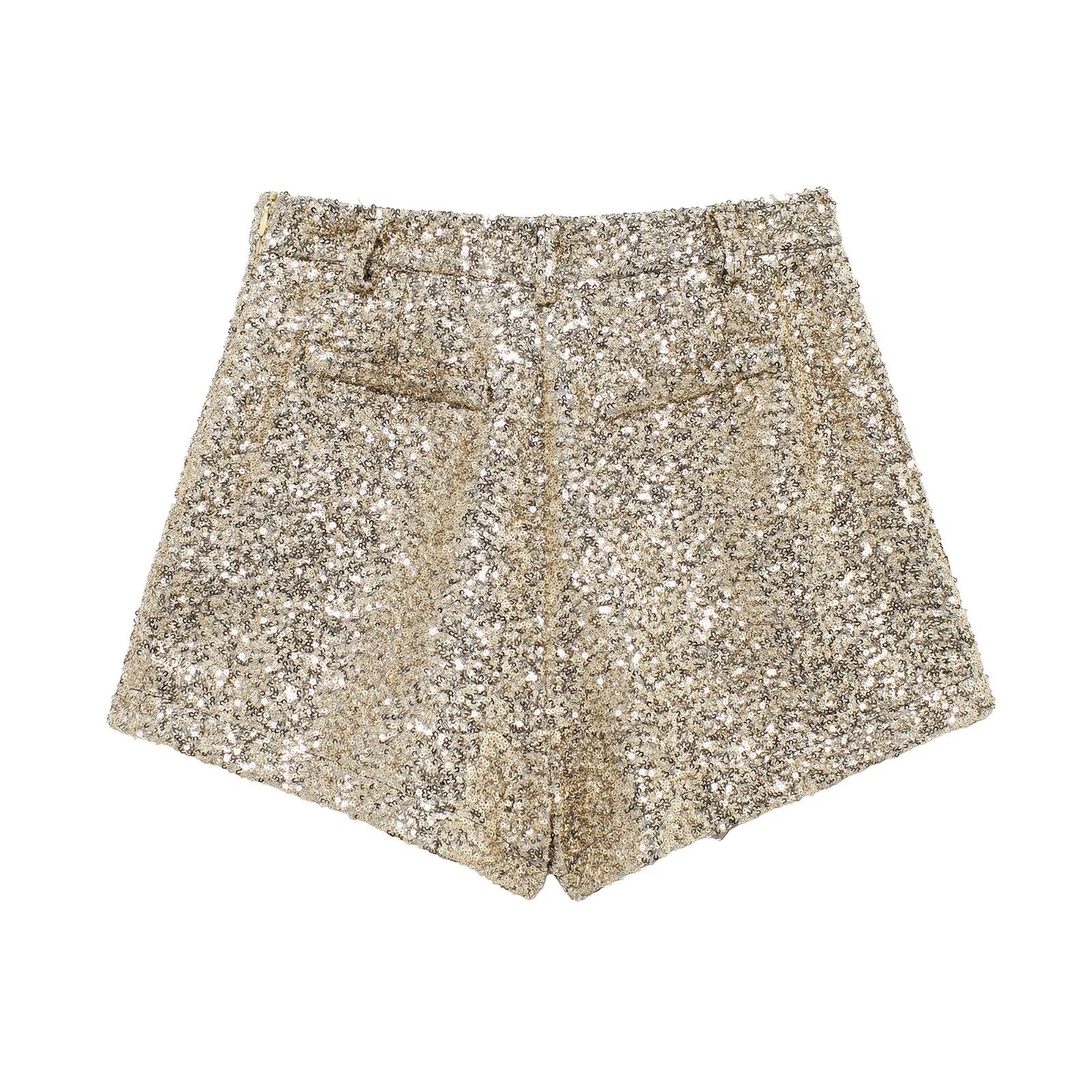 Golden Sequin Shorts