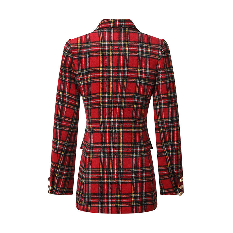 Pure Cotton Red Plaid Blazer