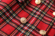 Pure Cotton Red Plaid Blazer