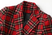 Pure Cotton Red Plaid Blazer