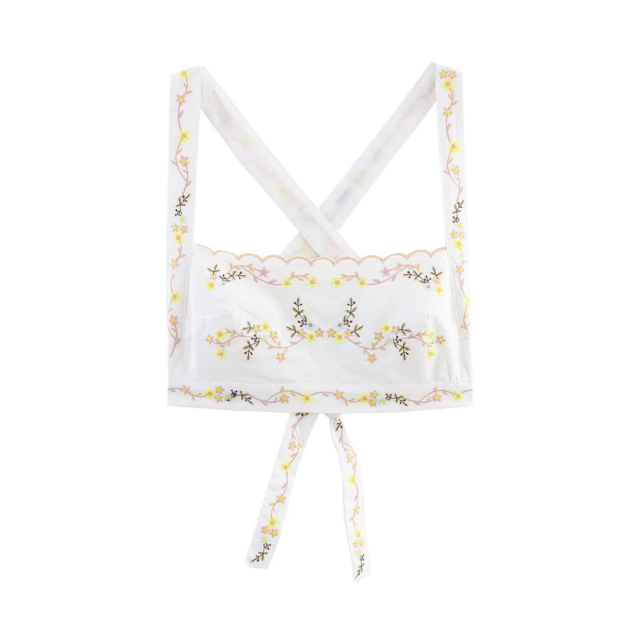 Embroidered Crop Camisole