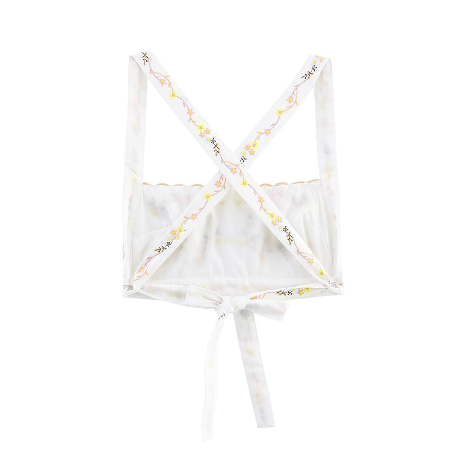 Embroidered Crop Camisole