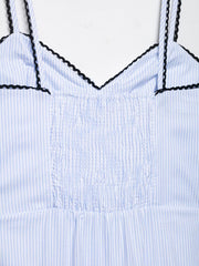Blue & White Striped Midi Dress