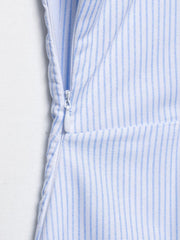 Blue & White Striped Midi Dress