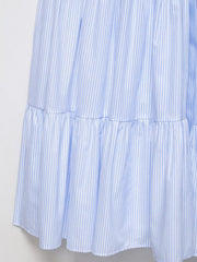 Blue & White Striped Midi Dress