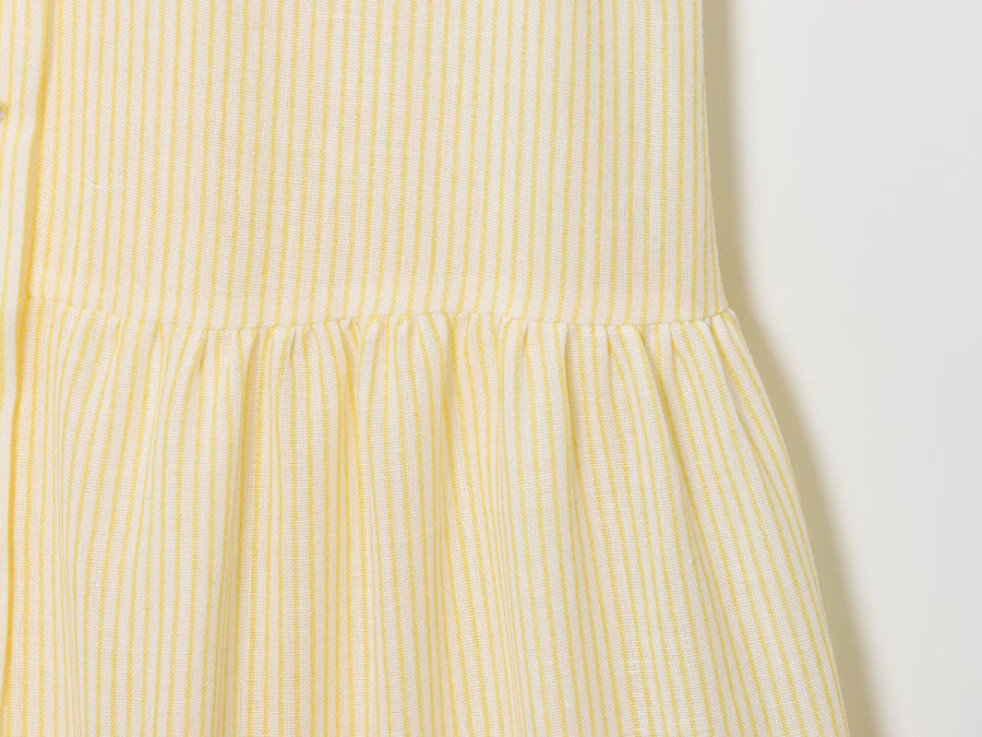 Blue & White Striped Midi Dress