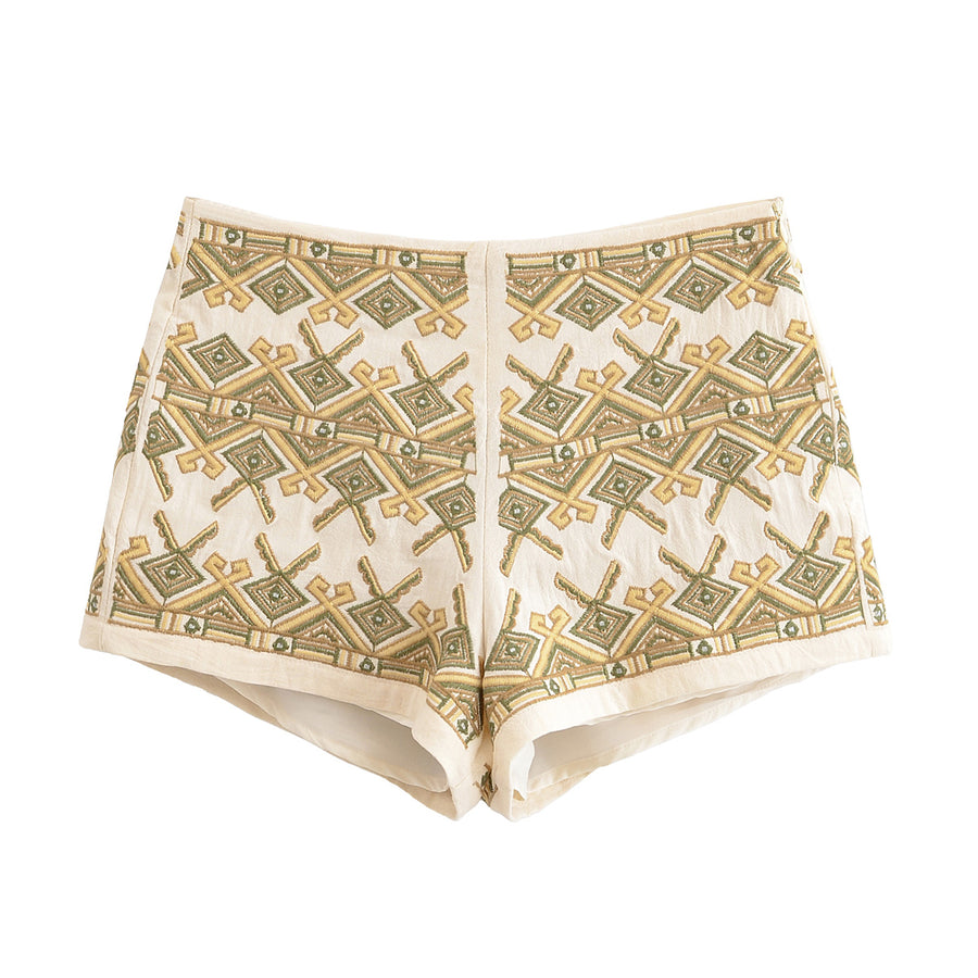 Embroidered Mini Shorts
